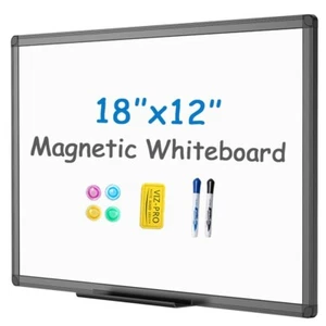 VIZ-PRO Dry Erase Board Magnetic, 18 X 12 Inches, includes 1 Eraser & 2 Markers - Picture 1 of 6