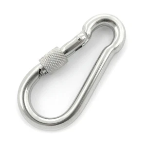 Edelstahl KARABINERHAKEN MIT SICHERUNG Karabiner Edelstahl V4A INOX bis 10mm - Bild 1 von 12