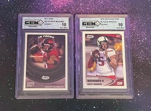 2017 Sage Hit Premier Draft Patrick Mahomes II GEM 10 2- Card Lot - Picture 1 of 2