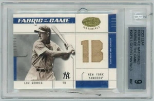 2003 Leaf Certified Materials Lou Gehrig Fabric of the Game Worn Pants /10 BGS 9 - Picture 1 of 2