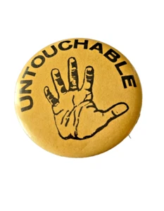Untouchable Hand Print Vintage Pinback Button Pin - Bild 1 von 2