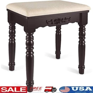 Modern Makeup Vanity Stool Eco-Friendly Durable Cushioned Seat Easy Assembly New - Picture 1 of 7