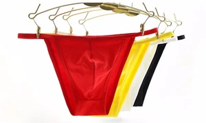 Confezione da 4 slip bikini sexy con cordine di cotone biancheria intima sexy, taglia S M L - Foto 1 di 11