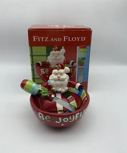 Fitz and Floyd Me Merry Santa Dip Bowl Spreader W/Box 2012 - Picture 1 of 12