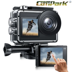 Action Camera 4K 20MP Dual Screen Underwater with Touch Screen Wi-FI EIS Remote - Picture 1 of 8