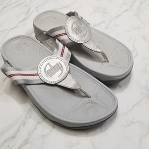 FitFlop Walkstar Gray Webbing Toe Post Sandal size 5 - Picture 1 of 16