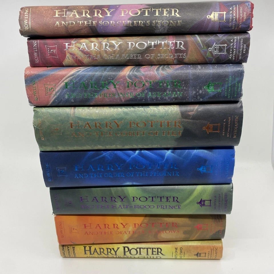 Harry Potter First Edition 1st Print US 8 Book Set HC DJ JK Rowling 2nd State - Image 1 of 4