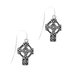 Orecchini A Goccia In Argento Sterling Con Croce Celtica - Foto 1 di 1