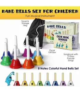Campanas de mano para niños | Juego de campanas de metal coloridas diatónicas de 8 notas | Música S... - Imagen 1 de 7