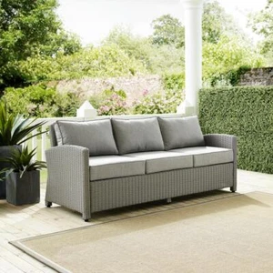 Bradenton Outdoor Wicker Sofa Gray/Gray - Picture 1 of 10
