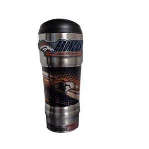 NFL Denver Broncos Stainless Steel Travel Tumbler w/Metallic Logo 18Oz - Picture 1 of 2