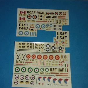 NORTHROP F5 FREEDOM FIGHTER USAF,R.C.A.F. CINA,GRECIA DECAL 1/72 ESCI VEDI NOTE - Foto 1 di 2