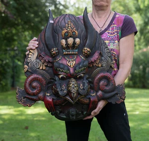 Large Tibetan Mask Garuda Khyung Eagle 62 Cm Himalayan Tantric Wood # 26802 - Picture 1 of 12