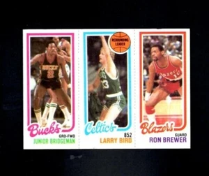 8650* 1980-81 Topps # 198 Brewer 146 Bridgeman 31 Larry Bird RC NM  - Foto 1 di 2