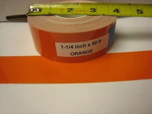 1-1/4" x 50' Rotolo Massello ARANCIONE RIFLETTENTE NASTRO VISIBILE Foglio - Foto 1 di 4