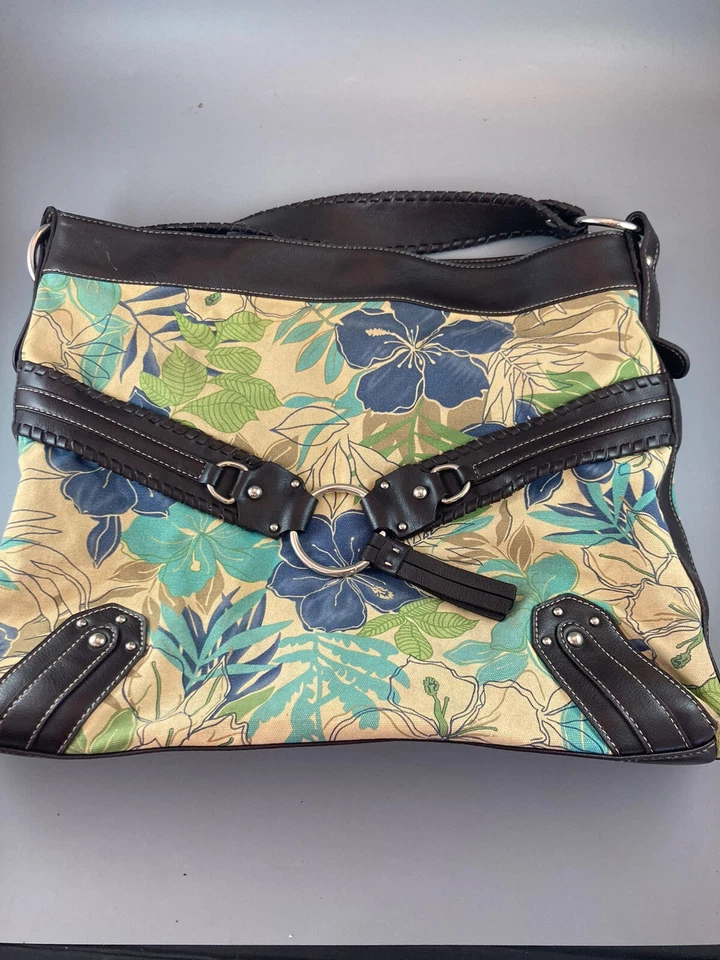 ANA Дамская сумка сумочка новый подход цветочный коричневый зеленый синий Hobo сумка большой мешок - Изображение 1 из 4
