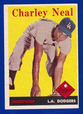 CHARLEY NEAL dodgers 1958 TOPPS #16 EXMINT (OC) NICE CORNERS NO CREASES - Image 1 of 2