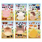 24Pcs Farm Animals Make-A-Face Stickers Laptop Luggage Diy Decals Kids Toy Gift