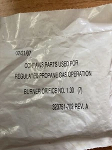 BURNER ORIFICE NO 1.30 323751-702 REV A PACK OF 7 - Picture 1 of 2