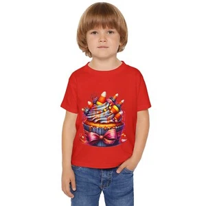 Whimsical Halloween Toddler T-shirt with Cupcake Design, Cute Kids [...] - Picture 1 of 27