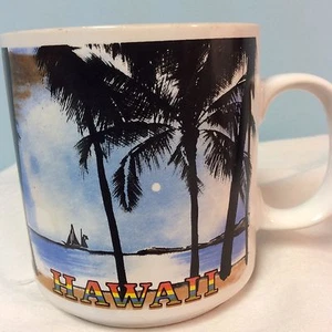 Tazza caffè Hilo Hattie Hawaii palma vista spiaggia spedizione gratuita - Foto 1 di 4