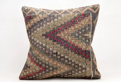 Kilim Pillow Cover, 20x20 in, Decorative Sofa Cushion, Handmade Boho Pillow - Image 1 of 4