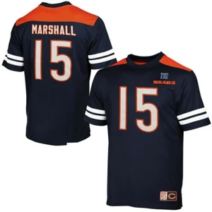 New! Chicago Bears Brandon Marshall #15 Majestic Navy Blue Shirt Jersey Large - Picture 1 of 4