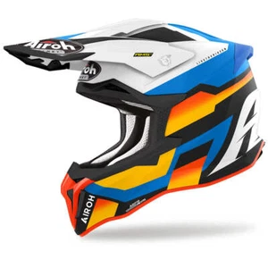 Airoh strycker MX Helmet Glam Matt Blue White Black off-road - Picture 1 of 3