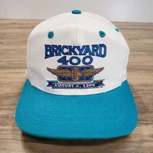 Vintage 90s Brickyard 400 NASCAR Hat Cap Snapback Logo 7 Teal Limited Edition 95 - Picture 1 of 12