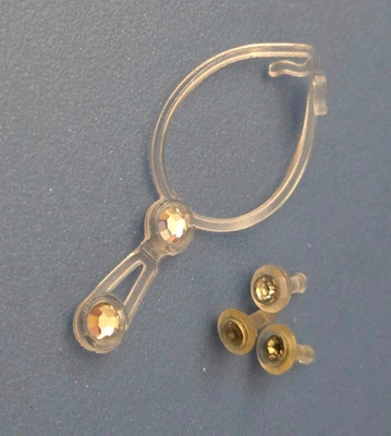 Vintage 80s Superstar Era Barbie Rhinestone Jewelry Necklace Stud Earrings Ring - Image 1 of 2