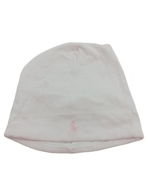 RALPH LAUREN Bonnet Enfant Blanc Coton Rayures Logo (39 cm) - Photo 1/2