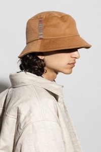 NWT $195 PAUL SMITH camel cashmere wool bucket hat Classic stripe detail. - Picture 1 of 3