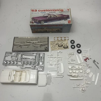1963 AMT CHEVY  NOVA CUSTOM BUILT UP ORIGINAL SCREW BOTTOM 3 IN 1 MODEL KIT - Image 1 of 4