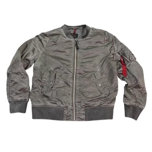 Alpha Industries MA-1 Bomber Jacket Mens XL Olive Green Flight Military Style - Picture 1 of 15