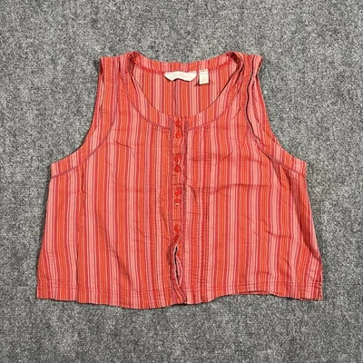 Top de Colección Victoria’s Secret Country Para Mujer Mediano Rojo Rayas Y2K Boho Cottagecore Foto 1 de 4