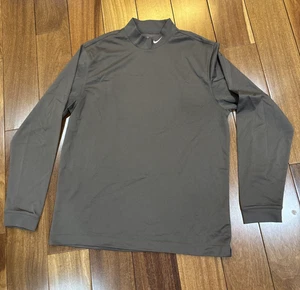 Nike Coldgear Mock Neck Golfshirt Herren Large bräunlich grau Langarm tailliert - Bild 1 von 7