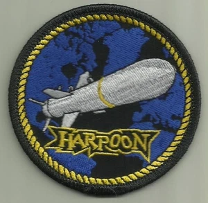 HARPOON CRUISE MISSILE AGM84 PATCH U.S. NAVY BOAT AIRCRAFT ANTISHIP READ FULL AD - Picture 1 of 2