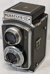 Vtg Graflex-22 Model 400 TLR 6x6 120 Film Camera Graftar f/3.5 8.5mm Lens - Picture 1 of 19