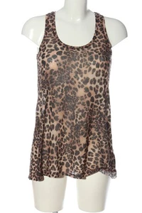 H&M BASIC Camiseta sin mangas Mujeres Talla EU 34 marrón-crema-negro look casual - Imagen 1 de 5