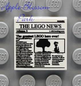 NEU LEGO 2x2 weiße Minifiguren Zeitung FLACHE FLIESE - bedruckt mit den LEGO Nachrichten - 10937 - Bild 1 von 1