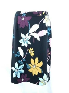 Who What Wear Pencil Skirt Box Pleat Black Floral Print Size 4 - Picture 1 of 5