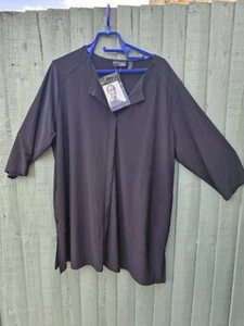 Atittudes by Renee 3/4-sleeve relaxed round neck tunic top + Pockets 3XL Uk22/24 - Picture 1 of 4