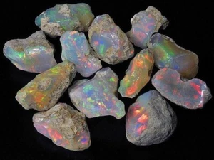 Multi Fire Opal Rough 80.00 Carat Natural Ethiopian Opal Raw Welo Opal Gemstone - Picture 1 of 7