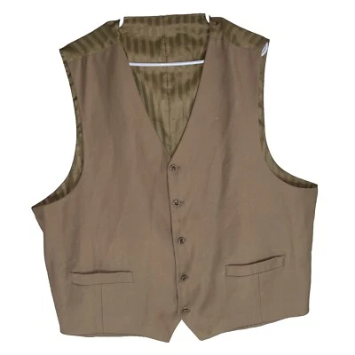 Chaleco a Rayas/Liso XL De Colección Sin Marca Marrón Botón Ropa Formal Foto 1 de 3