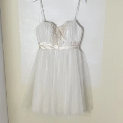 Melissa Sweet Knee Length Formal High Waisted Sleeveless Dress W/ Tulle Skirt 8 - Image 1 of 4