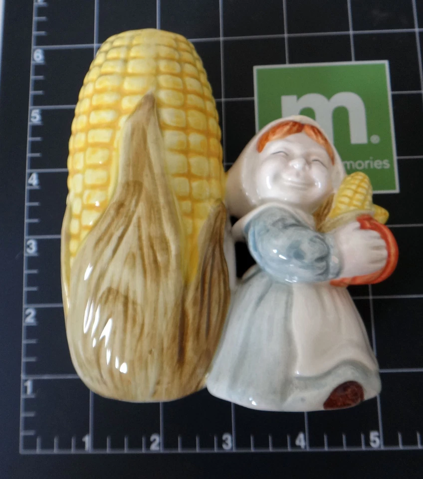 MAÍZ en la MAZORCA peregrino cuáquero acción de gracias candelabro de colección porcelana Foto 1 de 4