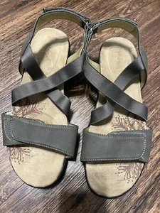 Sandalias de mujer estilo suave talla 10 anchas elásticas/gancho y lazo - Imagen 1 de 8