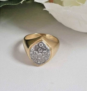 18Kt Yellow Gold - Diamond Unisex Ring - Size Q - Weighs 9.11 Grams-19 x 0.04 ct - Bild 1 von 5