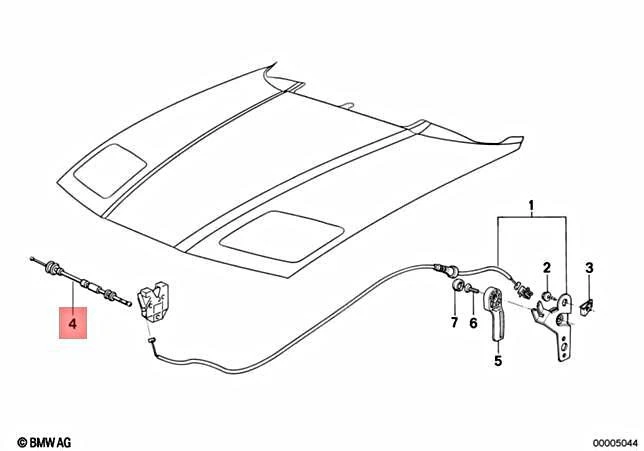 Cable Bowden cupé OEM BMW E31 840Ci 840i 850Ci 850CSi 51231970587 Foto 1 de 1