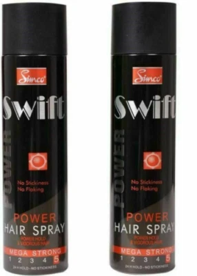 2X Simco Swift Power Hair Spray No Stickiness No Flaking Mega Strong - 250 ML - Image 1 of 4